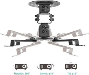 img 2 attached to 🔧 Premium Black Universal Projector Mount Bracket: Low Profile Design, Multiple Adjustment Settings, Supports up to 30 lbs. (PM-002-BLK)