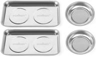 🔧 horusdy 4-piece large magnetic parts tray set: stainless steel heavy duty, square and round magnetic trays – ideal tools parts tray for organization and efficiency logo