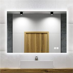 img 4 attached to 🪞 ROGSFN 32x24 Inch LED Backlit Bathroom Mirror: Dimmable Anti-Fog Vanity Mirror with Lights – Frameless, Wall Mounted (Horizontal/Vertical)
