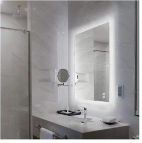 img 1 attached to 🪞 ROGSFN 32x24 Inch LED Backlit Bathroom Mirror: Dimmable Anti-Fog Vanity Mirror with Lights – Frameless, Wall Mounted (Horizontal/Vertical)