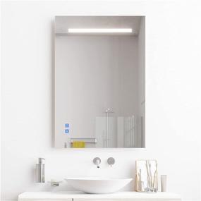 img 2 attached to 🪞 ROGSFN 32x24 Inch LED Backlit Bathroom Mirror: Dimmable Anti-Fog Vanity Mirror with Lights – Frameless, Wall Mounted (Horizontal/Vertical)