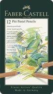 карандаши пастельных тонов faber-castell pitt fc112112 - набор из 12 цветов в металлической коробке. логотип