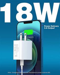 img 3 attached to ⚡ 20W USB-C Charger for iPhone 13/12/11 Pro & AirPods Pro - Fast PD Charging Adapter with 3.3FT Cable Included