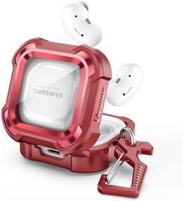 img 4 attached to 📱 Dexnor Clear PC & Silicone Protective Cover for Samsung Galaxy Buds 2/ Galaxy Buds Live/ Galaxy Buds Pro Case - Red (LED Visible), 360 Full Body Skin for Women and Men