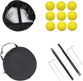 img 2 attached to 🏌️ Indoor Outdoor Golf Chipping Net - LANTOOZI Pop Up Golf Practice Net for Hitting Training, Includes Foam Balls, Accessories, and Carry Bag