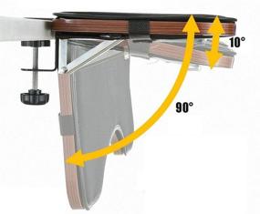 img 2 attached to 🖥️ FUZADEL Эргономичная столешница с удлинителем: Складное крепление для подлокотника для клавиатуры и мыши - Настраиваемая высота и угол отдыха локтей для компьютерного стола