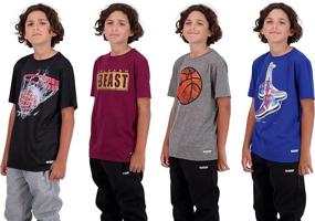 img 3 attached to 👕 High-Performance Quick Dry Boys' Clothing: Hind Breathable Heather Black Gray Blue Apparel for Active Boys