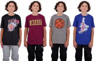 👕 high-performance quick dry boys' clothing: hind breathable heather black gray blue apparel for active boys логотип