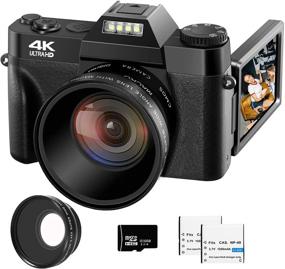 img 4 attached to 📷 VJIANGER 4K Digital Camera 48MP Pixel Autofocus Vlogging Camera 3.0" IPS 30FPS Flip Screen 16X Digital Zoom Fixed Camera Lenses Photography YouTube Kit with 32GB SD Card, 2 Batteries (Black)