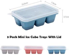 img 1 attached to Ice Cube Trays 3 Pack - BPA Free 6-Ice Cubes Silica Gel Flexible with Lid, Perfect for Chilled Drinks, Whiskey, Cocktails