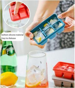 img 2 attached to Ice Cube Trays 3 Pack - BPA Free 6-Ice Cubes Silica Gel Flexible with Lid, Perfect for Chilled Drinks, Whiskey, Cocktails