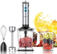 🔪 elechomes professional hand blender - 12-speed stick blender with 304 stainless steel 4-blade - 4-in-1 multi-purpose 800w heavy motor - handheld blender with large 1.2l food processor - ideal for whole family - 800ml mixing beaker - includes whisk attachments логотип