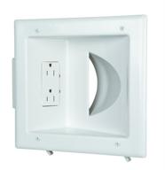 🔌 data comm electronics 45-0031-wh recessed low voltage media wall plate with built-in duplex receptacle - white logo