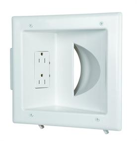 img 4 attached to 🔌 DATA COMM Electronics 45-0031-WH Recessed Low Voltage Media Wall Plate with Built-in Duplex Receptacle - White