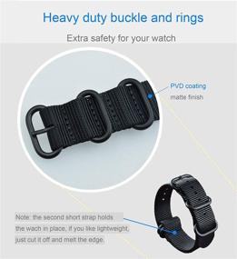img 3 attached to 🕶️ Stylish Black Watch Strap: Sturdy Replacement Band for Enhanced Durability