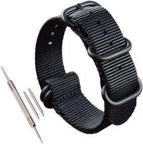 img 4 attached to 🕶️ Stylish Black Watch Strap: Sturdy Replacement Band for Enhanced Durability