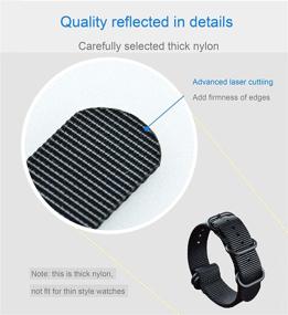 img 2 attached to 🕶️ Stylish Black Watch Strap: Sturdy Replacement Band for Enhanced Durability