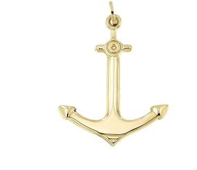 img 4 attached to ⚓️ Lucchetta Premium Gold Anchor Pendant: Elegant Nautical Fine Jewelry in 14k Gold for Men, Women, Teens, and Boys/Girls, XD1562