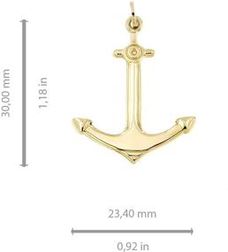 img 3 attached to ⚓️ Lucchetta Premium Gold Anchor Pendant: Elegant Nautical Fine Jewelry in 14k Gold for Men, Women, Teens, and Boys/Girls, XD1562