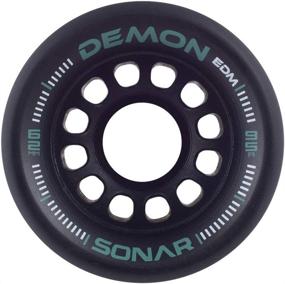 img 2 attached to 🛼 Sonar Wheels Demon EDM: High-Performance Roller Skate Wheels - 4 Pack (43mm x 62mm, Black 95A) - Unleash Your Skating Potential!