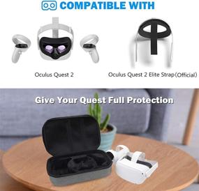 img 3 attached to ProCase Hard Travel Case for Oculus Quest 2 VR Gaming Headset, Controllers and Accessories - Shockproof EVA Hard Shell Carrying Case Storage Bag with Shoulder Strap, Grey - Also Compatible with Elite Strap