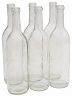 6-pack clear/flint north mountain supply w5cl6 750ml flat-bottomed cork finish bordeaux wine bottles logo