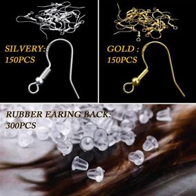 img 3 attached to 💍 600PCS 925 Hypo-allergenic Earring Hooks Kit with 150 PCS Silver, 150 PCS Gold Earring Hooks and 300 PCS Soft Clear Bullet Earring Backs for DIY Jewelry Making