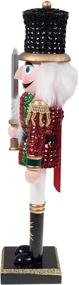 img 3 attached to 🎅 Clever Creations Festive Red and Green Sequin Soldier Nutcracker, 14 Inch Traditional Wooden Christmas Decor for Shelves, Tables, and More