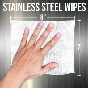 img 1 attached to 🧼 JJ CARE 120-Pack Stainless Steel Wipes with Microfiber Cloth - Effective Cleaner for Water Marks, Streaks, Smudges, and Grease on Stainless Appliances - Convenient 40 Wipes per Tub