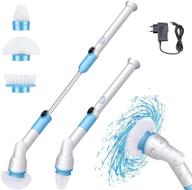 💡 rechargeable power scrubber for home and kitchen - electric spin cleaning brush, cordless bathroom scrubber for tile, floor, and bathtub logo