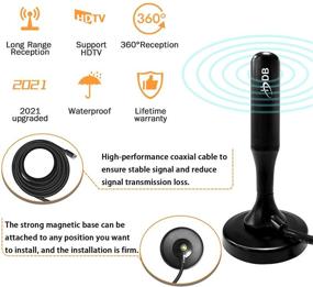 img 2 attached to 📺 360° Reception TV Antenna - Portable Digital HD Indoor Antenna with Strong Magnetic Base for Car or Home Use - 120 Miles Range, Supports 4K 1080p - Compatible with All TV Models