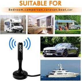 img 1 attached to 📺 360° Reception TV Antenna - Portable Digital HD Indoor Antenna with Strong Magnetic Base for Car or Home Use - 120 Miles Range, Supports 4K 1080p - Compatible with All TV Models