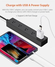 img 2 attached to 🔌 3-пак USB C Female к USB A Мужской адаптер зарядного кабеля с преобразователем с брелоком - Золотой | Совместим с iPhone 12, Samsung S21, iPad Air и другие