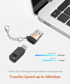 img 1 attached to 🔌 3-пак USB C Female к USB A Мужской адаптер зарядного кабеля с преобразователем с брелоком - Золотой | Совместим с iPhone 12, Samsung S21, iPad Air и другие