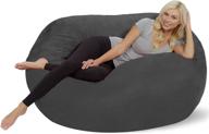 🪑 chill sack charcoal large bean bag chair - massive 5' memory foam lounger with soft micro fiber cover - big sofa for ultimate comfort logo