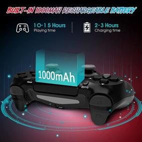 img 2 attached to 🎮 UTAWO Wireless Controller for PS4/Pro/Slim/PC - 1000mAh/Built-in Dual Vibration/6-axis Gyro/Speaker/Audio Jack (Black)