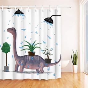 img 3 attached to Dinosaur Curtain Waterproof Bathroom 72X72Inch