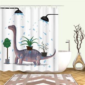 img 2 attached to Dinosaur Curtain Waterproof Bathroom 72X72Inch