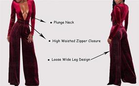 img 1 attached to Elegant Women's Jumpsuits: Pleuche High Waist Sleeves, Perfect for Jumpsuits, Rompers & Overalls