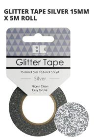 img 1 attached to 💎 Top-Rated GTS001 Glitter Tape: 15mm x 5m Silver - Unbeatable Quality