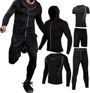 boomcool men's workout clothes: fitness apparel for gym, running & outdoor activities - compression pants, shirt, top, and long sleeve jacket logo