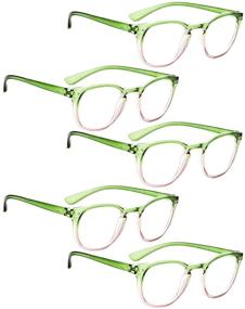 img 4 attached to 👓 Stylish 5-Pack Reading Glasses for Women – One for Every Color