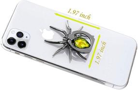 img 2 attached to 🕷️ ETRY Phone Ring Stand Finger Holder: Паук Роскошные бриллианты, 360° поворот металлическая петля захвата анималистического стиля Эмо - совместимость со всеми смартфонами и планшетами