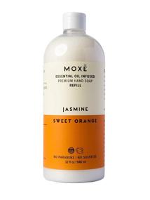 img 4 attached to 🧼 MOXE Liquid Hand Soap Jasmine & Sweet Orange - Moisturizing, Non-Irritating, Coconut Oil & Aloe Vera, Essential Oils, Plant-Based Ingredients - 32 oz (1 Refill Bottle)