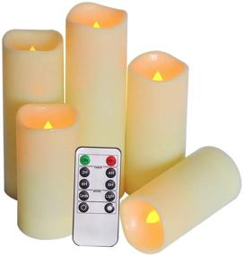 img 4 attached to SWEETIME Outdoor Waterproof Flameless Candles With Timer &Amp