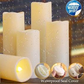 img 3 attached to SWEETIME Outdoor Waterproof Flameless Candles With Timer &Amp