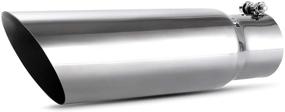 img 4 attached to 🚀 AUTOSAVER88 2.75 Inch Inlet Exhaust Tip - High Quality Stainless Steel with Chrome-Plated Finish - 2.75" Inlet, 3.5" Outlet, 12" Length