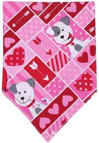 img 3 attached to ❤️ Double the Love with KZHAREEN 2 Pack Valentine's Day Dog Bandana: Reversible Triangle Bibs for Dogs, Cats, and Pets