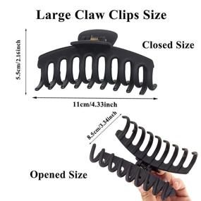 img 3 attached to 6 Pcs Hair Clips Set - Big Christmas Gift Hair Claw Clips for Women/Girls, Strong Hold Clips for Thick/Thin Hair (2Black+2Pink+2Green)