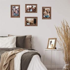 img 2 attached to 🖼️ ZIRANLING 5X7 Picture Frame: Rustic Brown Wood Set for Stunning Display – Table Top & Wall Mounting, High Definition Glass Included